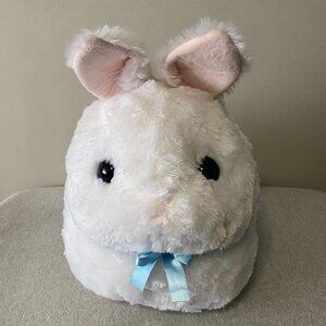 NWT Amuse USA Dama Chan Large White Bunny Blue Bow Plush 11"
